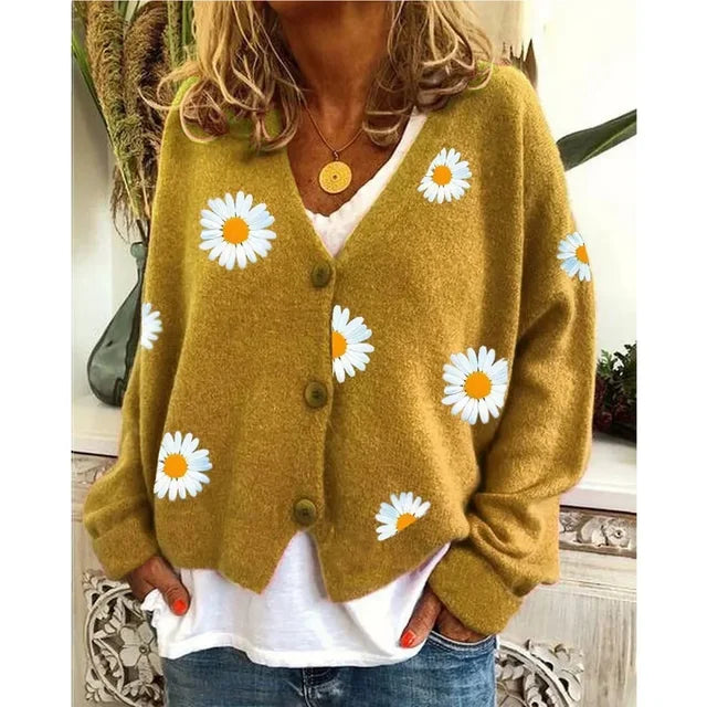 Althea | Avslappnad Floral Virkad Cardigan